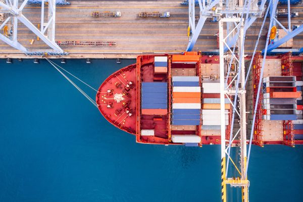 Cargo ship at port